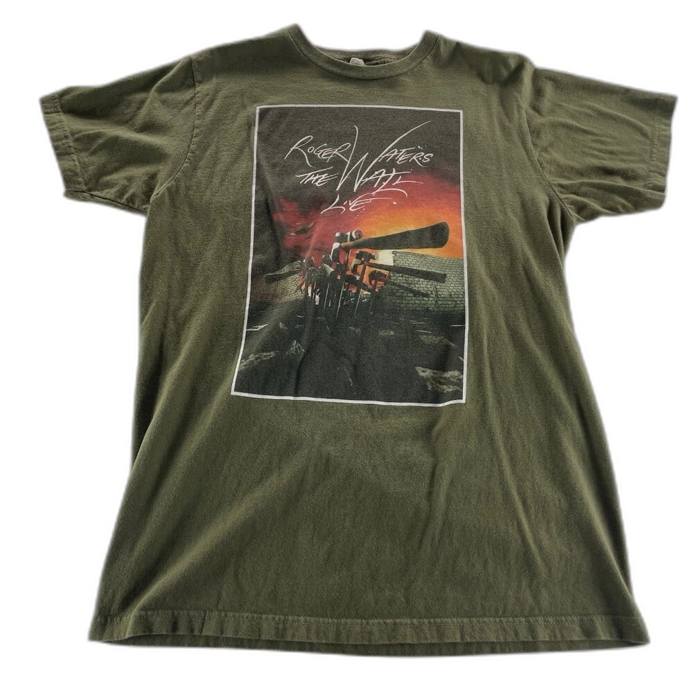 Roger Waters The Wall Live 2012 Tour T‑Shirt • Pink Floyd Graphic Tee • Olive Gr